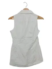 Vorschaubild 2 von Damen Bluse Gr. 32/XXS Weiß Casual Ärmellos Sommer Top