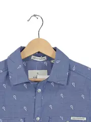 Vorschaubild 3 von Kinder Freizeithemd Blau Gr. 164 Grafisches Muster Langarm Casual