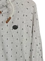 Vorschaubild 2 von Herren Kapuzenpullover Hoodie Beige Anker Muster Gr. 52/XL