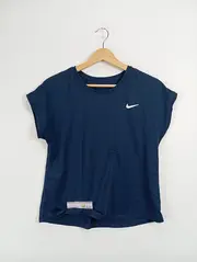 Vorschaubild 1 von Damen Sport Shirt Gr. 38/M Blau Polyester Tennis Dri-FIT