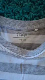 Vorschaubild 3 von Langarmshirt Kinder Gr. 146/152 Grau Weiß Gestreift Baumwolle