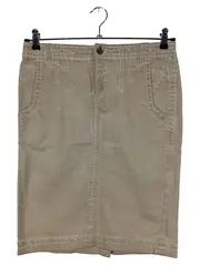 Vorschaubild 1 von Bleistiftrock Damen Gr. 40/L Beige Klassisch Elegant Baumwolle