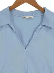 Vorschaubild 3 von Damen Poloshirt Blau Gr. 36/S Casual Kurzarm