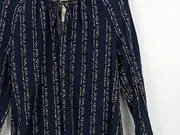 Vorschaubild 5 von TAIFUN Damen Hemdbluse Sterne Langarm Blau Gr. 40 L Viskose Casual