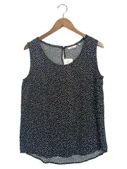 Vorschaubild 1 von Damen Bluse Shirt Punkte Gr. 42/XL Schwarz Casual