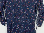 Vorschaubild 6 von Damen Freizeitkleid Blumenmuster Blau Gr. 38/M Viskose Casual