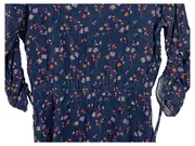 Vorschaubild 3 von Damen Freizeitkleid Blumenmuster Blau Gr. 38/M Viskose Casual
