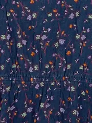 Vorschaubild 4 von Damen Freizeitkleid Blumenmuster Blau Gr. 38/M Viskose Casual