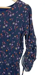 Vorschaubild 2 von Damen Freizeitkleid Blumenmuster Blau Gr. 38/M Viskose Casual