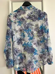 Vorschaubild 2 von Damen Bluse floral Gr. 34 Mehrfarbig Langarm Polyester