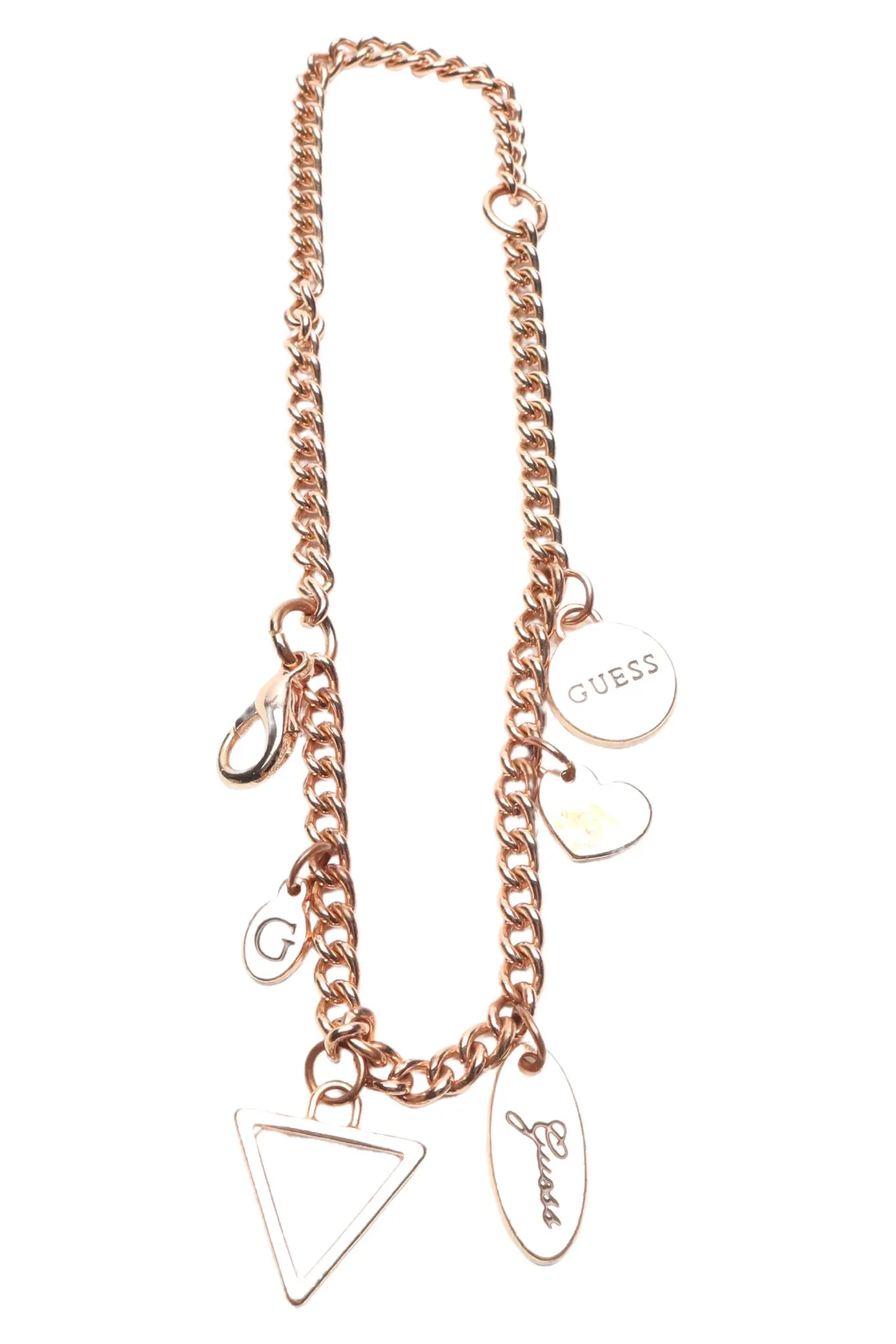 GUESS Armband Damen Gold Elegant Kette mit Anhängern 32 cm