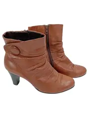 Vorschaubild 1 von Damen Stiefelette Gr. 38 Braun Elegant Klassisch Reißverschluss Stiefel