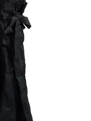 Vorschaubild 2 von Damen Freizeitkleid Gr. 40 L Schwarz Leinen Casual Schleifen