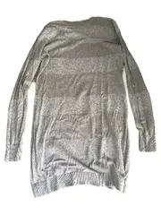 Vorschaubild 2 von Damen Longpullover Strickkleid Grau Gestreift Gr. XS