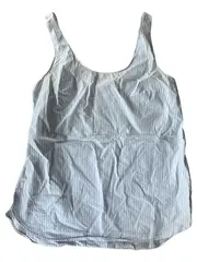 Vorschaubild 1 von Damen Tank Top Ärmellos Gestreift Blau Weiß Baumwolle Casual Basic Gr. 34