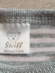 Vorschaubild 6 von Baby Body Langarm Grau Gestreift mit Teddy-Motiv Gr. 80