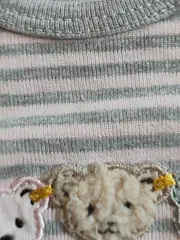 Vorschaubild 3 von Baby Body Langarm Grau Gestreift mit Teddy-Motiv Gr. 80