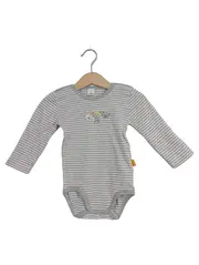 Vorschaubild 1 von Baby Body Langarm Grau Gestreift mit Teddy-Motiv Gr. 80