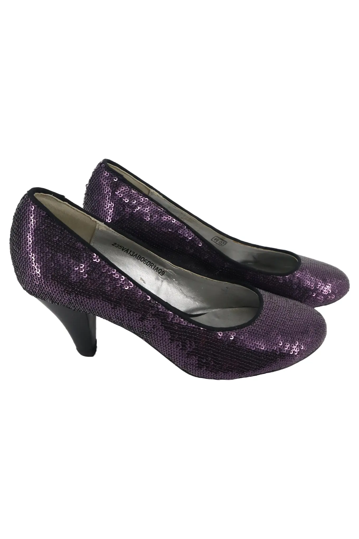 SENDAI Damen Pumps Gr. 37 Lila Pailletten Glitzer Elegant Party