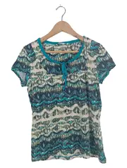 Vorschaubild 1 von Damen T-Shirt Gr. 38/M Mehrfarbig Abstrakt Casual Schleife