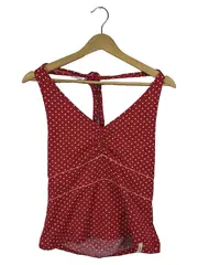 Vorschaubild 2 von Damen Bikini Oberteil Rot Gepunktet Gr. 38 M Retro Neckholder Top