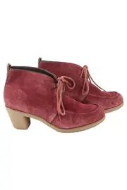 Vorschaubild 1 von FLIP FLOP Stiefelette Damen Gr. 40 Rot Wildleder Vintage Schnürung