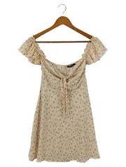 Vorschaubild 1 von Damen Freizeitkleid Gr. 36/S Beige Bohemian Minikleid