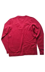 Vorschaubild 3 von Pullover Herren Rot Baumwolle V-Ausschnitt Gr. 46/S
