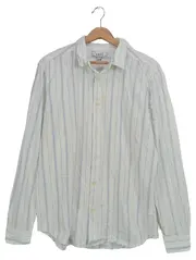 Vorschaubild 1 von Business Hemd Herren L Weiß Gestreift Baumwolle Langarm