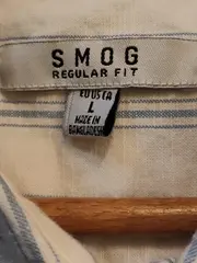 Vorschaubild 5 von Business Hemd Herren L Weiß Gestreift Baumwolle Langarm