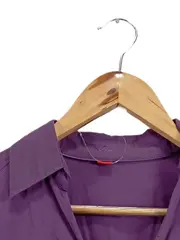 Vorschaubild 4 von Damen Hemdbluse Gr. 38 M Lila Klassisch Langarm