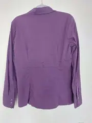 Vorschaubild 2 von Damen Hemdbluse Gr. 38 M Lila Klassisch Langarm