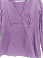 Vorschaubild 12 von Damen Hemdbluse Gr. 38 M Lila Klassisch Langarm