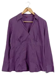 Vorschaubild 1 von Damen Hemdbluse Gr. 38 M Lila Klassisch Langarm