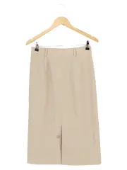 Vorschaubild 2 von Damen Bleistiftrock Gr. 36/S Beige Business Elegant Wolle Midi
