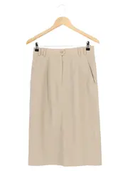 Vorschaubild 1 von Damen Bleistiftrock Gr. 36/S Beige Business Elegant Wolle Midi