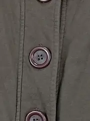 Vorschaubild 3 von Damen Leichte Jacke Oliv Gr. M Baumwolle Knopfleiste