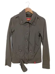 Vorschaubild 1 von Damen Leichte Jacke Oliv Gr. M Baumwolle Knopfleiste