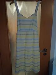 Vorschaubild 2 von Damen Sommerkleid gestreift Gr. 44 Casual Leinen Baumwolle