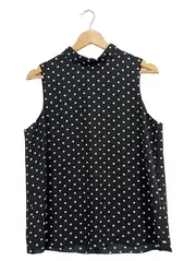 Vorschaubild 1 von Damen Polka Dot Top Ärmellos Schwarz Gr. 36/S Polyester