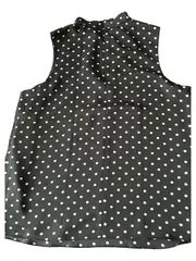 Vorschaubild 2 von Damen Polka Dot Top Ärmellos Schwarz Gr. 36/S Polyester