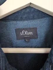 Vorschaubild 6 von Herren Jeansjacke Blau Gr. 50/L Casual Baumwolle Uni Langarm