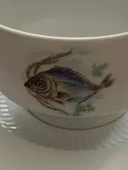 Vorschaubild 2 von KAISER Sauciere Porzellan Weiß Fisch Motiv Klassisch Strukturmuster 16cm