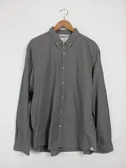 Vorschaubild 2 von Herren Freizeithemd Langarm Grau Gr. 2XL Baumwolle Casual