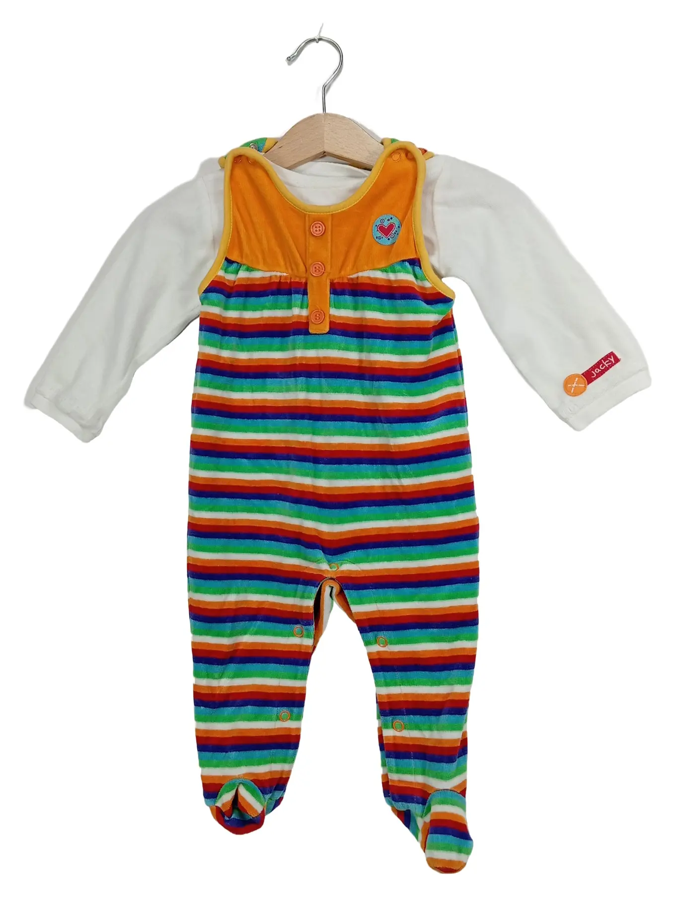 JACKY Baby Schlafanzug Strampler Gr. 68 Mehrfarbig Streifen