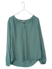 Vorschaubild 1 von Damen Bluse Langarm Türkis Gr. M 38 Viskose Casual