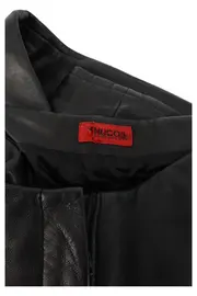 Vorschaubild 3 von Lederhose Damen Gr. 34 (XS) Schwarz Gerade Bein Elegant
