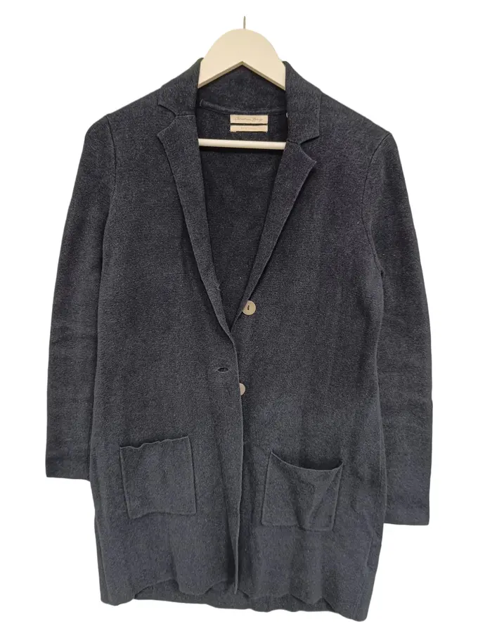 CHRISTIAN BERG Damen Strickjacke 38/M Grau Casual Baumwolle