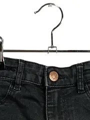 Vorschaubild 3 von High Waist Cuffed Jeans Shorts Kinder Schwarz Gr. 140 Baumwolle