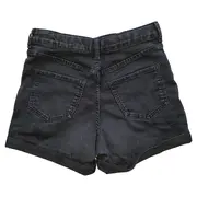 Vorschaubild 2 von High Waist Cuffed Jeans Shorts Kinder Schwarz Gr. 140 Baumwolle
